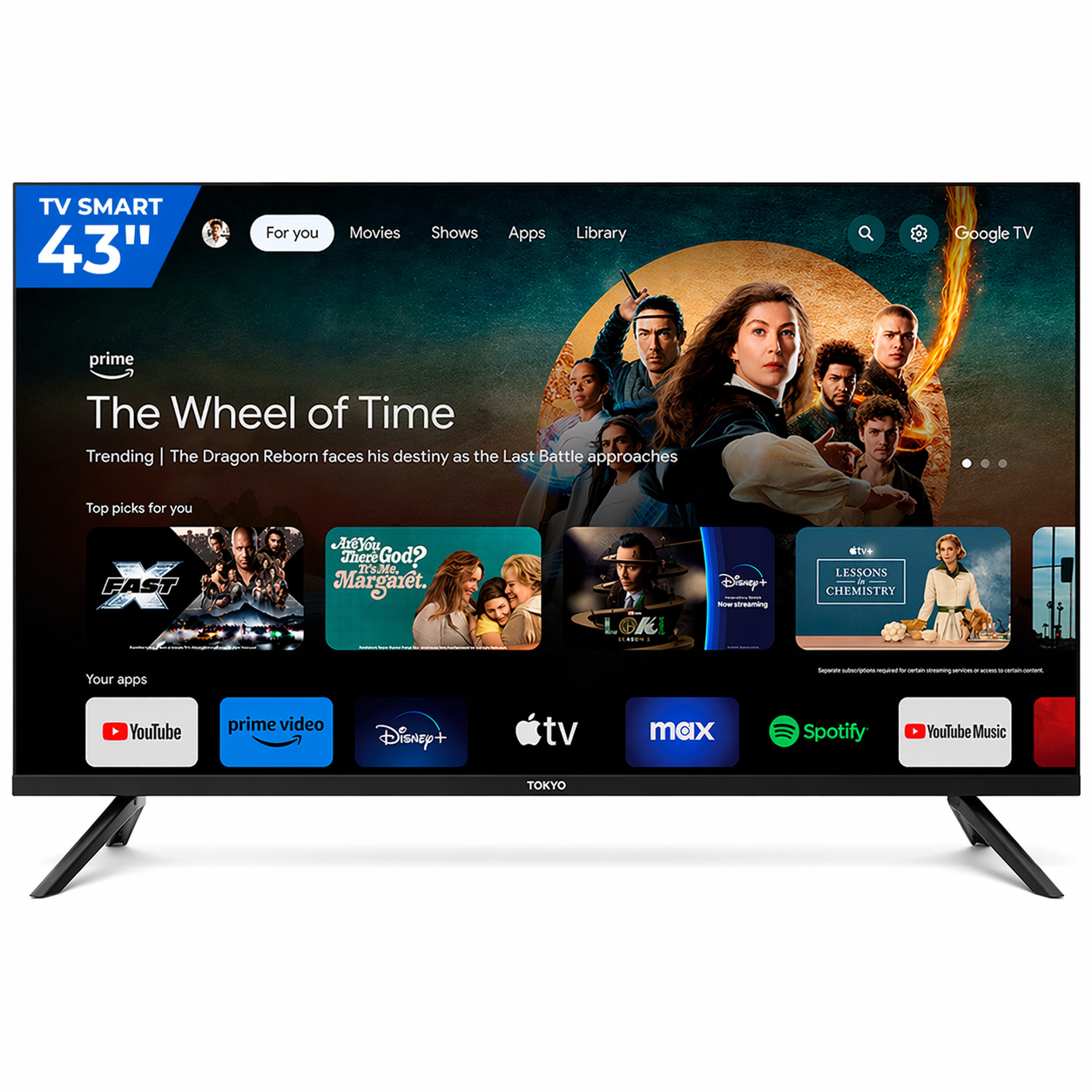 SMART TV TOKYO GOOGLE TV 43 FHD FRAMELESS C/ CHROMECAST INCLUIDO