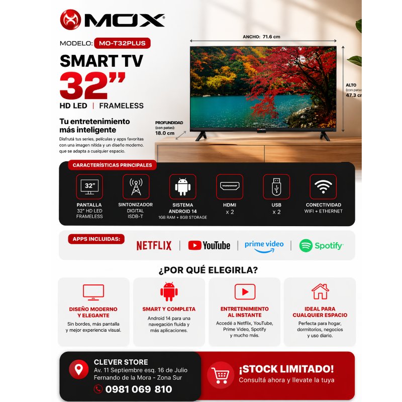 TV SMART DE 32 MOX FRAMELESS